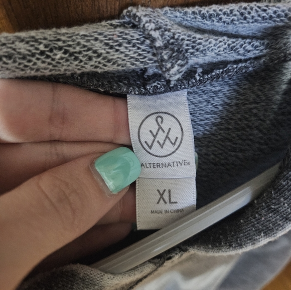 Buffalo Heather Gray Men's Sweatshirt Lightweight Hoodie Size XL By Alternative - Picture 4 of 8